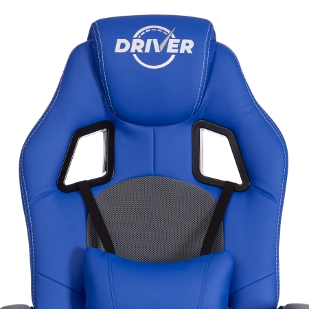 Кресло_DRIVER_(22)  кож/зам/ткань, синий/серый, 36-39/TW-12